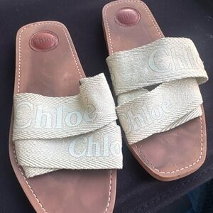 Chloe Cream and Brown Sandals